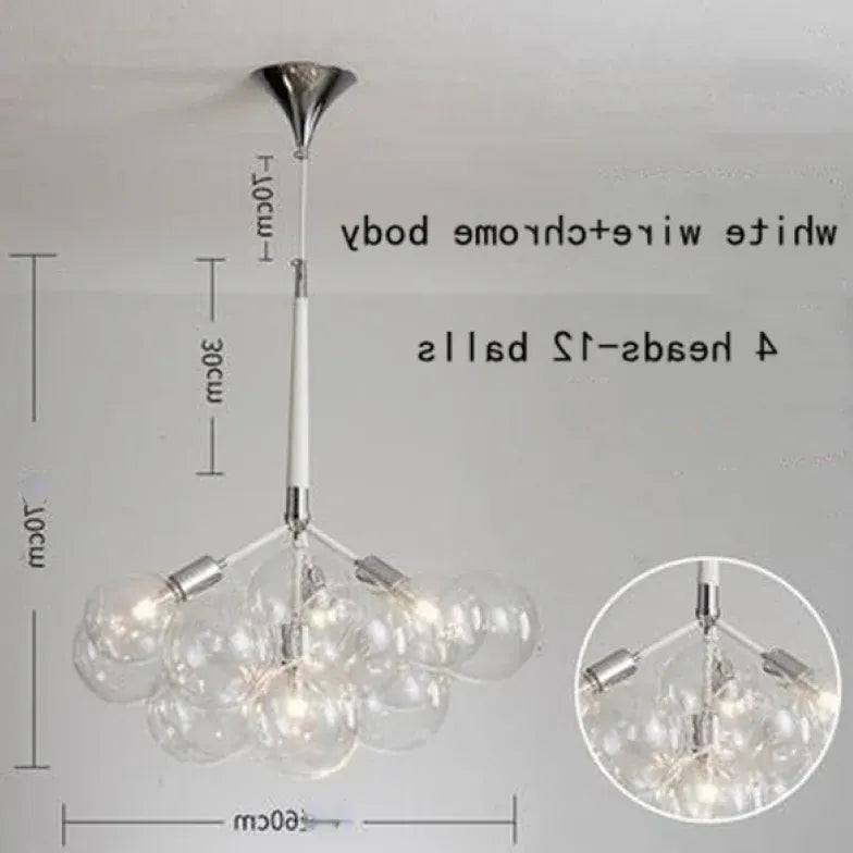 Lampadario a bolle trasparente vetro elegante - clowasit.com