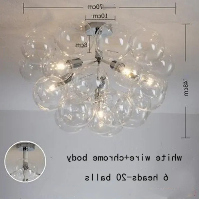 Lampadario a bolle trasparente vetro elegante - clowasit.com