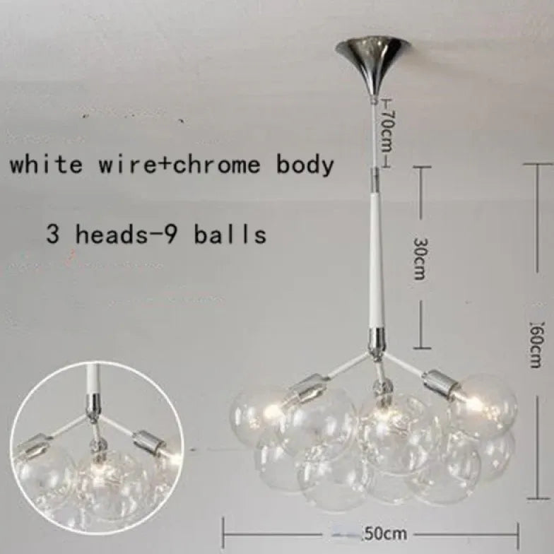 Lampadario a bolle trasparente vetro elegante - clowasit.com