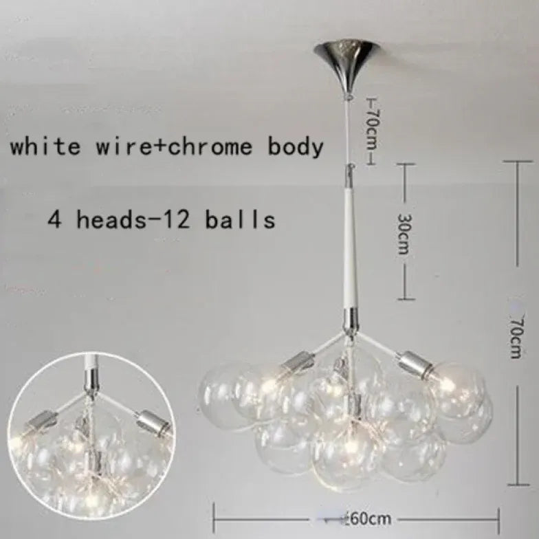 Lampadario a bolle trasparente vetro elegante - clowasit.com