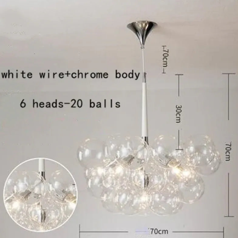 Lampadario a bolle trasparente vetro elegante - clowasit.com