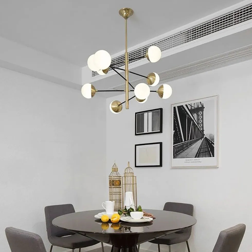 Lampadario a sfere di vetro oro LED - clowasit.com