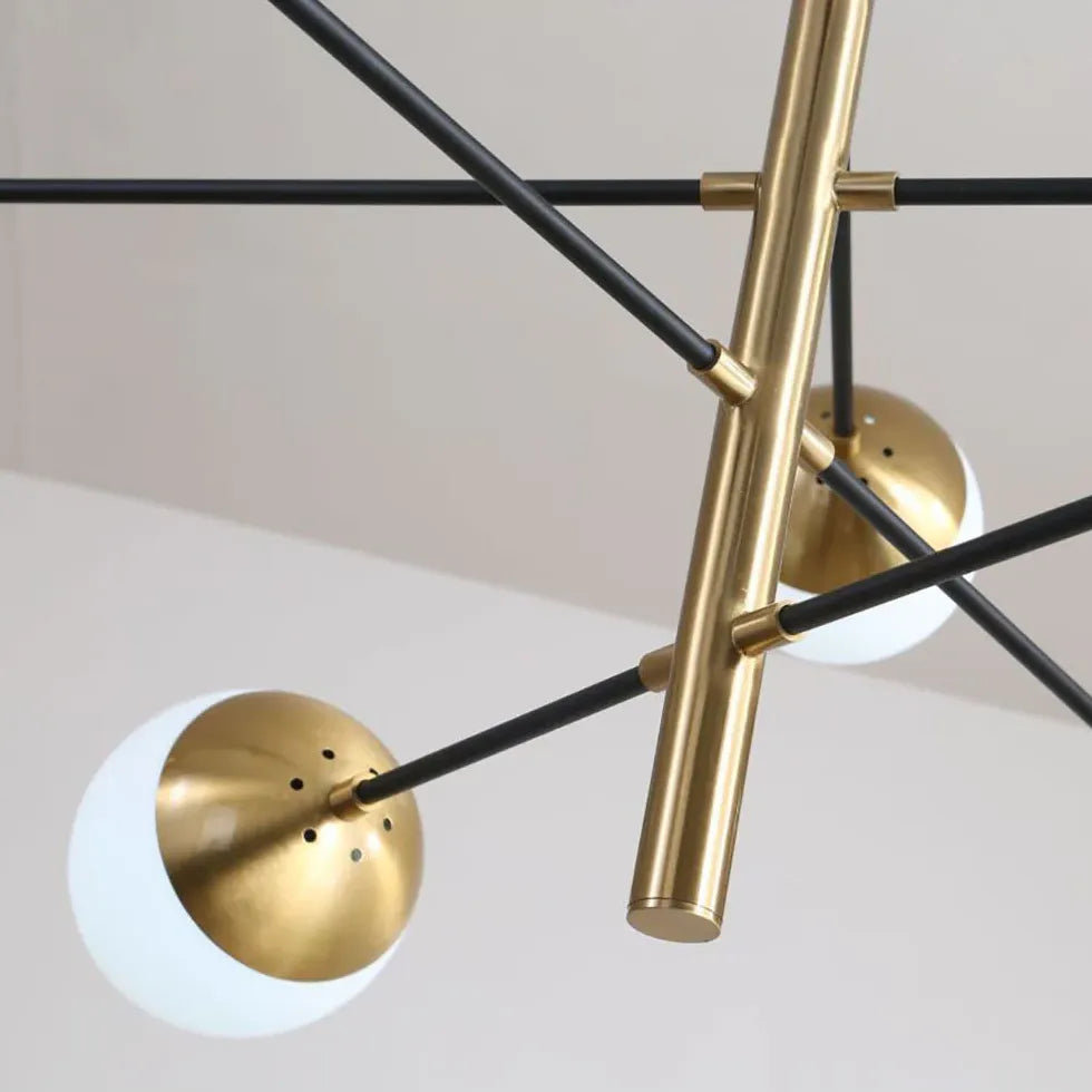Lampadario a sfere di vetro oro LED - clowasit.com