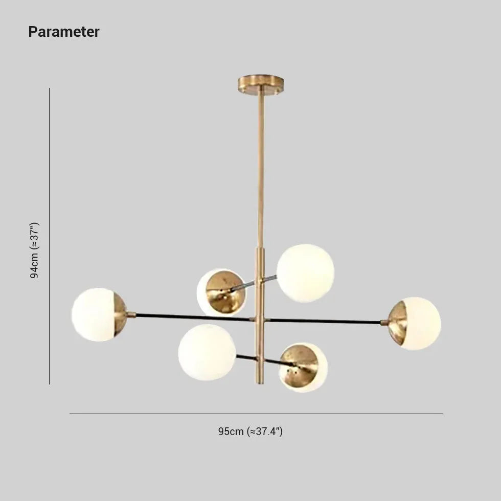 Lampadario a sfere di vetro oro LED - clowasit.com