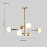 Lampadario a sfere di vetro oro LED - clowasit.com