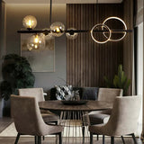 Lampadario lineare led sfere vetro - clowasit.com