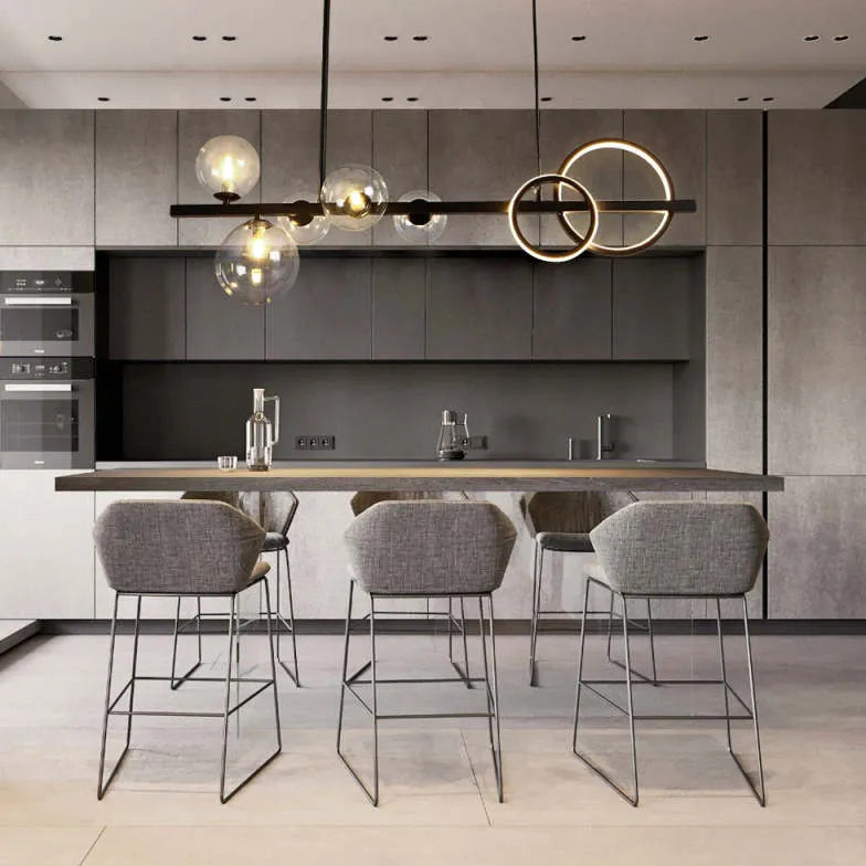 Lampadario lineare led sfere vetro - clowasit.com