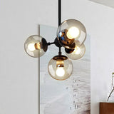 Lampadari sferici in vetro trasparente moderno - clowasit.com