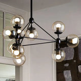 Lampadari sferici in vetro trasparente moderno - clowasit.com