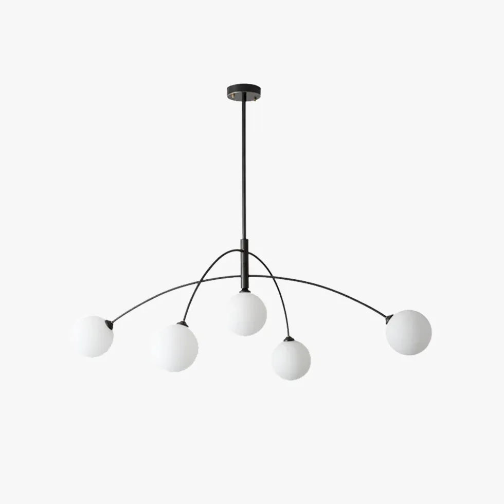 Lampadario sferico in vetro bianco curvo - clowasit.com