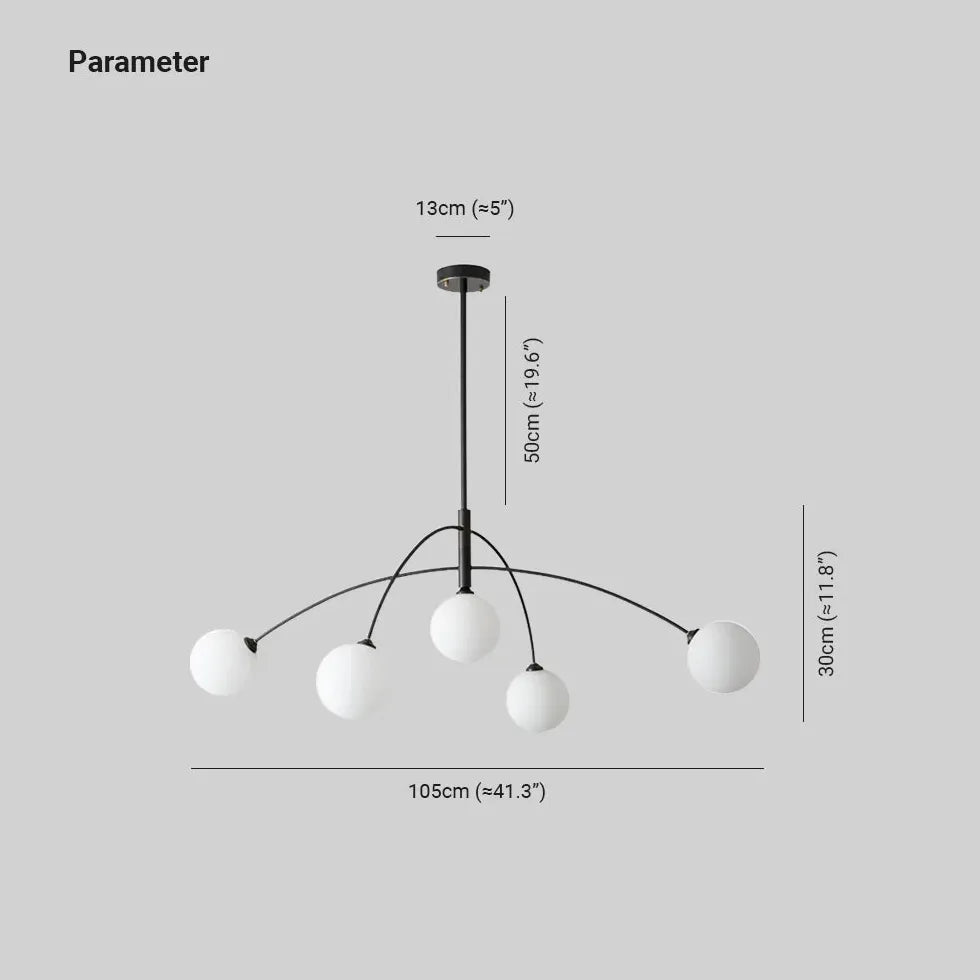 Lampadario sferico in vetro bianco curvo - clowasit.com