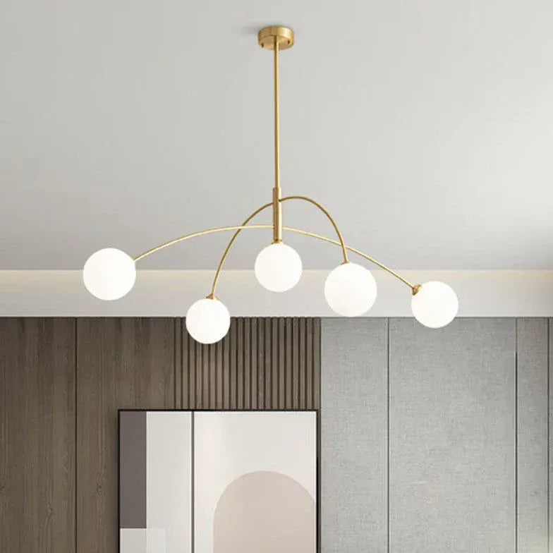 Lampadario sferico in vetro bianco curvo - clowasit.com