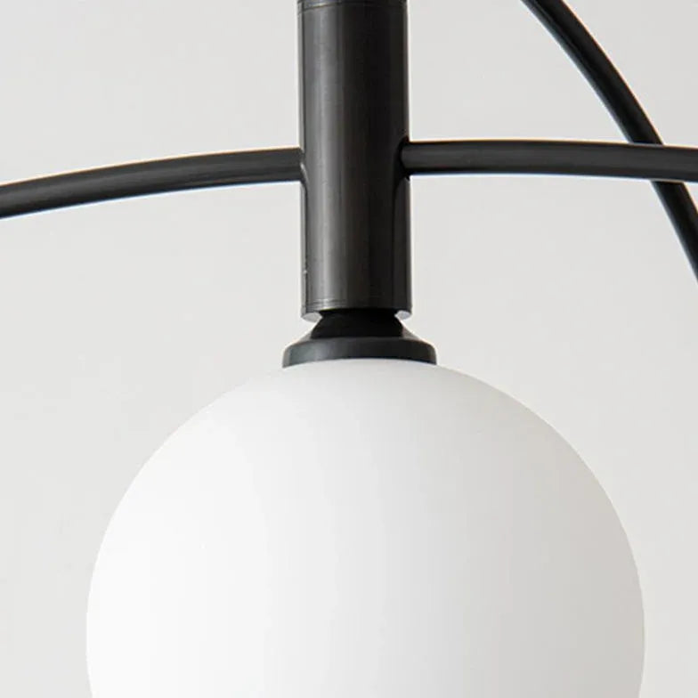 Lampadario sferico in vetro bianco curvo - clowasit.com