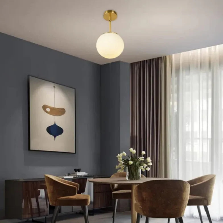 Lampadario a sospensione sfere vetro bianco minimalista - clowasit.com