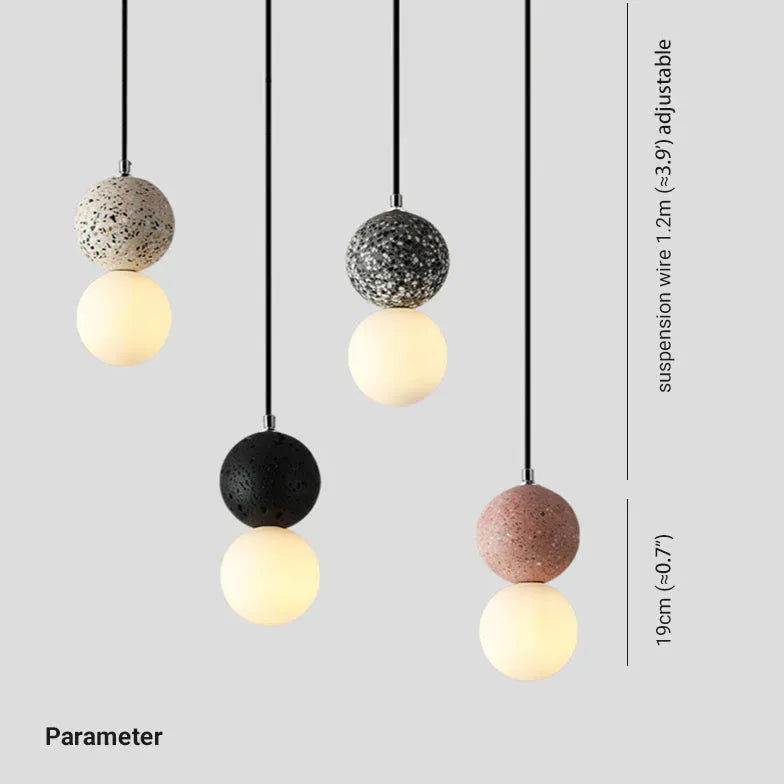 Lampadari moderni sfera LED in acqua terrazzo - clowasit.com