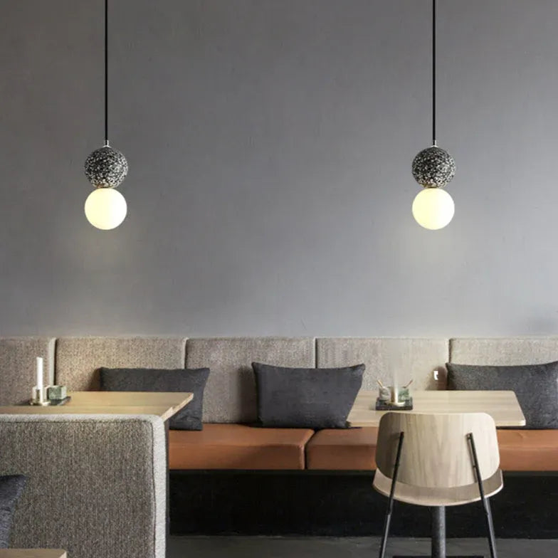 Lampadari moderni sfera LED in acqua terrazzo - clowasit.com