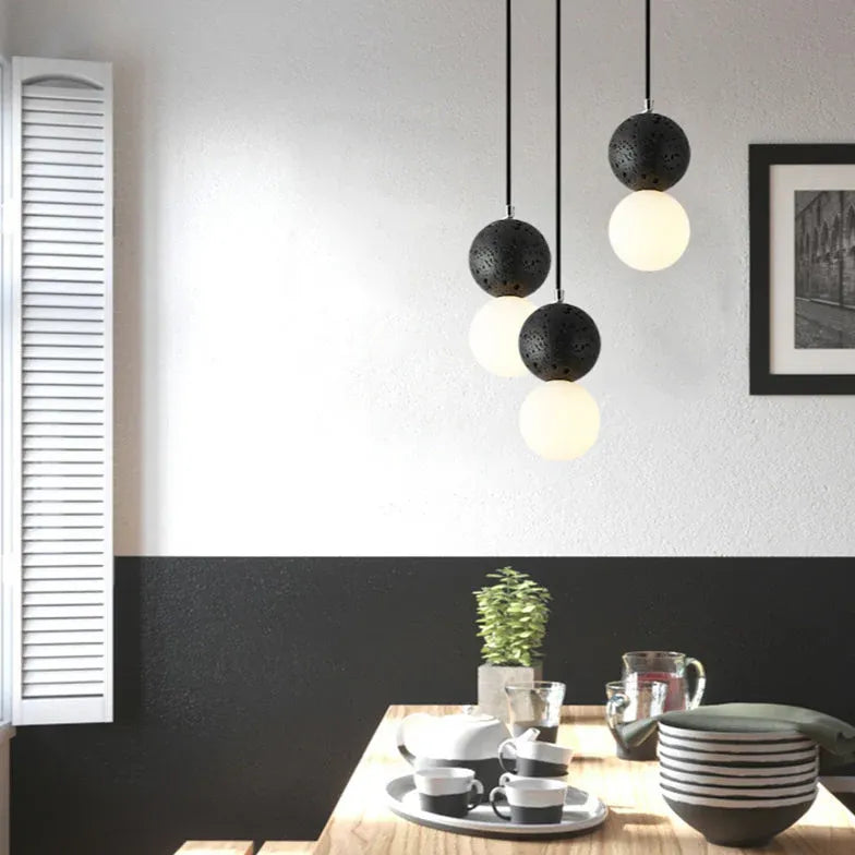 Lampadari moderni sfera LED in acqua terrazzo - clowasit.com