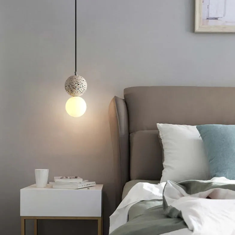 Lampadari moderni sfera LED in acqua terrazzo - clowasit.com