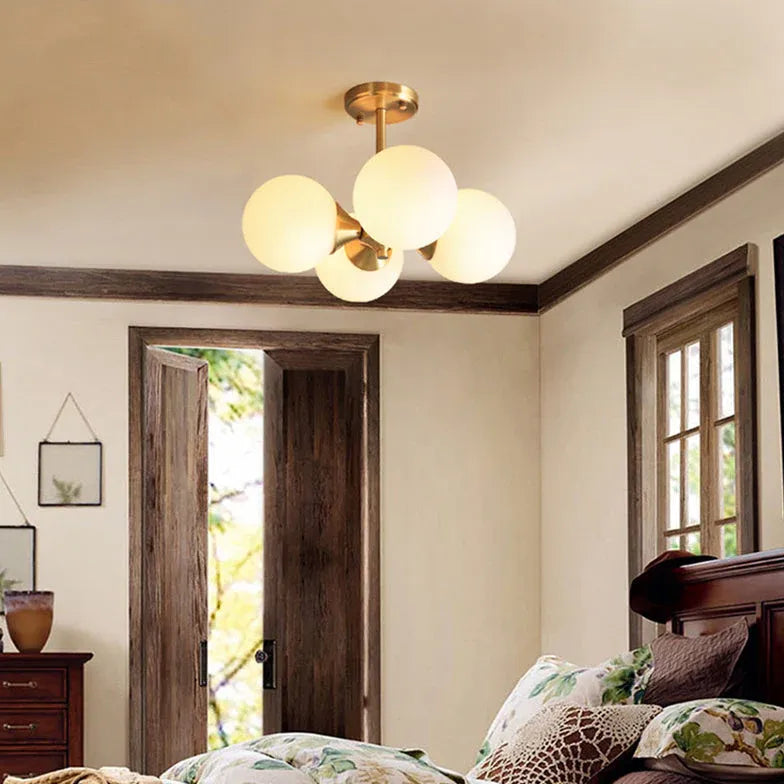 Lampadario a sfera bianco per camera moderna - clowasit.com