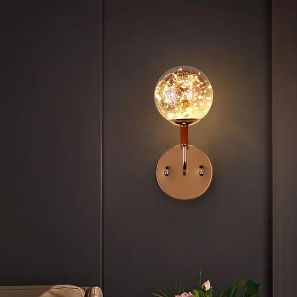 Applique con paralume in vetro Luce elegante - clowasit.com