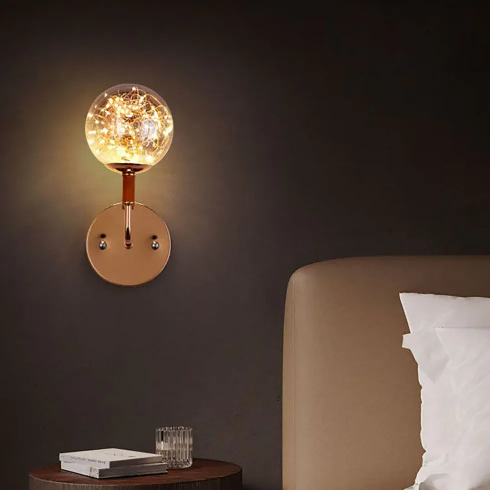 Applique con paralume in vetro Luce elegante - clowasit.com