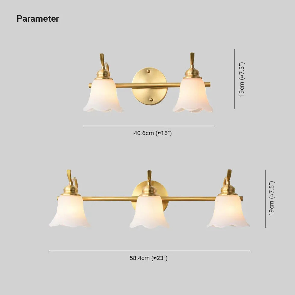 Applique da parete oro per bagno fiorito - clowasit.com