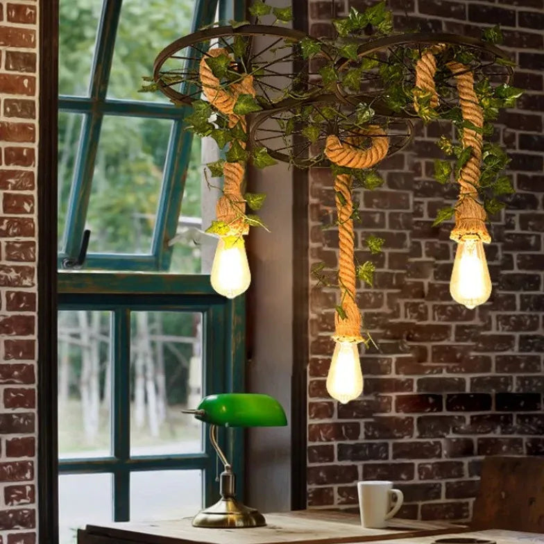 Lampadario Industriale Ferro Battuto Design Corda - clowasit.com