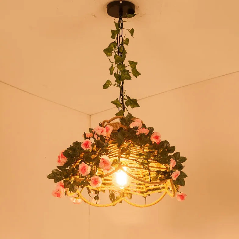 Lampadario Grande Vintage con Fiori Eleganti - clowasit.com