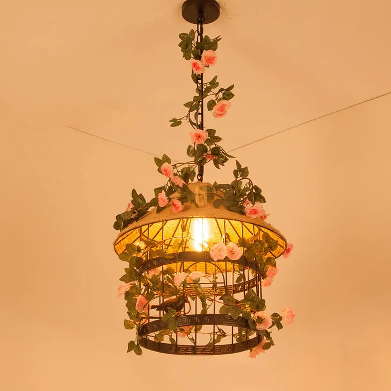 Lampadario Grande Vintage con Fiori Eleganti - clowasit.com
