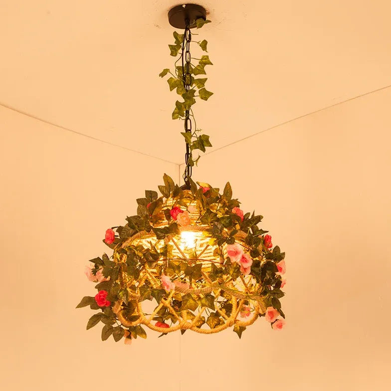 Lampadario Grande Vintage con Fiori Eleganti - clowasit.com