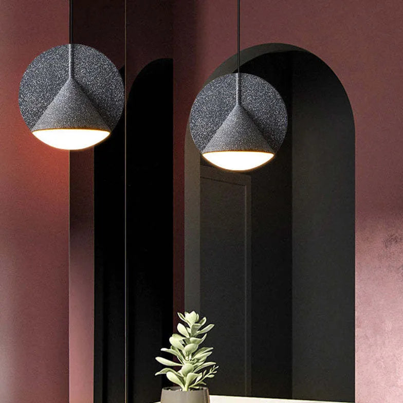 Lampadario Grigio con Texture Conica Moderna - clowasit.com